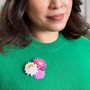 Strawflowers Brooch  -  Erstwilder  -  Quirky Resin and Enamel Accessories