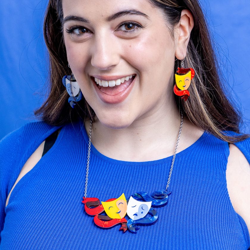 Comedy & Tragedy Necklace  -  Erstwilder  -  Quirky Resin and Enamel Accessories