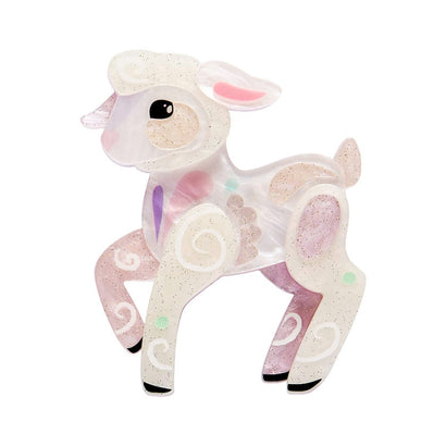 Lottie the Lamb Brooch  -  Erstwilder  -  Quirky Resin and Enamel Accessories