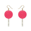 Lollypop Drop Earrings - Magenta  -  Erstwilder Essentials  -  Quirky Resin and Enamel Accessories