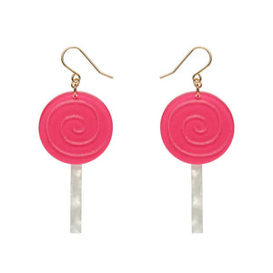 Lollypop Drop Earrings - Magenta  -  Erstwilder Essentials  -  Quirky Resin and Enamel Accessories