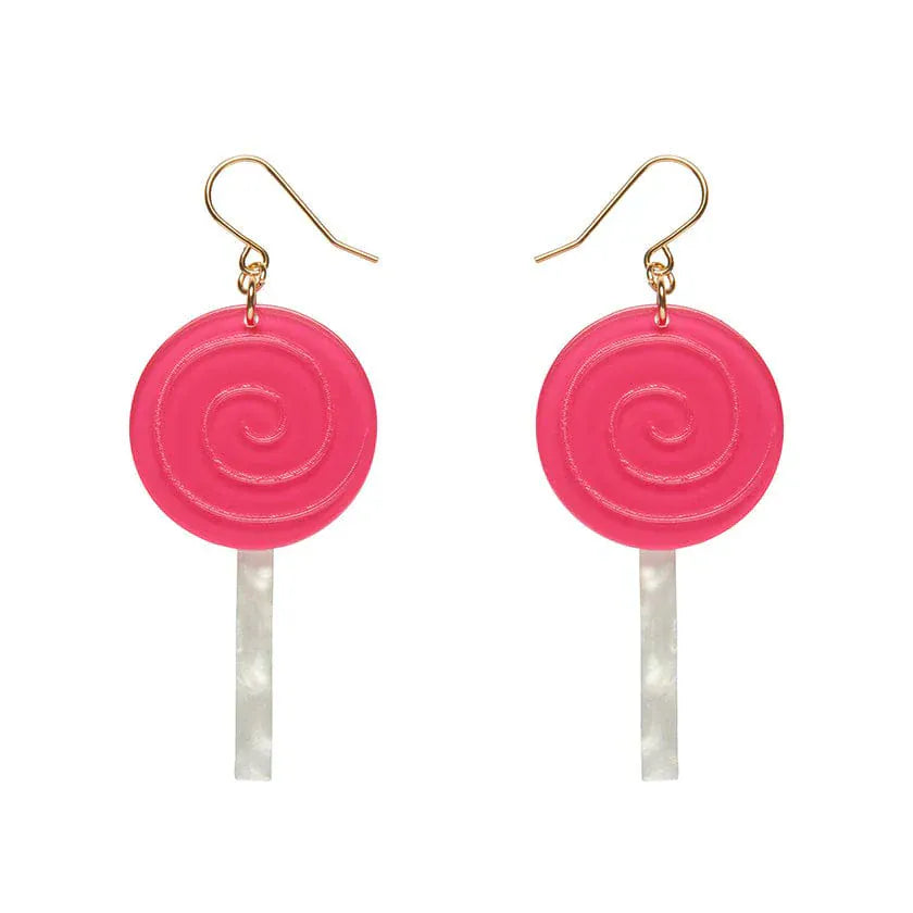 Lollypop Drop Earrings - Magenta  -  Erstwilder Essentials  -  Quirky Resin and Enamel Accessories