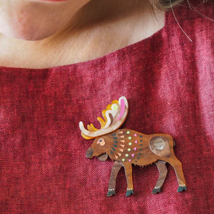 The Majestic Moose Brooch  -  Erstwilder  -  Quirky Resin and Enamel Accessories