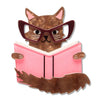 Puss in Books Brooch  -  Erstwilder  -  Quirky Resin and Enamel Accessories