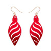 Long Bauble Drop Earrings - Red