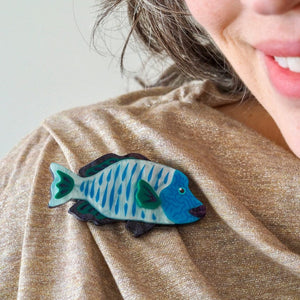 Maori Wrasse Brooch  -  Erstwilder  -  Quirky Resin and Enamel Accessories