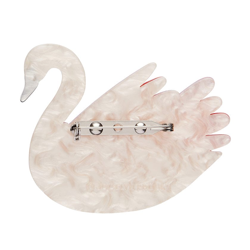 Serene Swan Brooch (IMPERFECT)  -  Erstwilder  -  Quirky Resin and Enamel Accessories