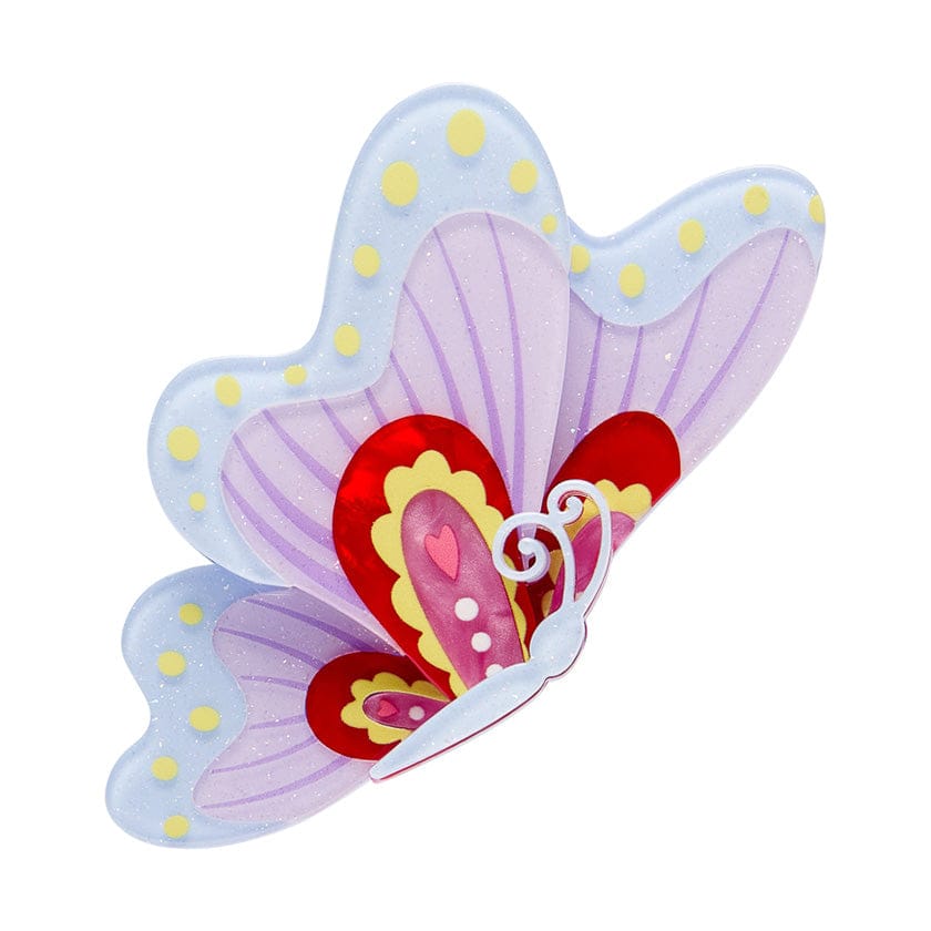 Hearts Aflutter Brooch  -  Erstwilder  -  Quirky Resin and Enamel Accessories