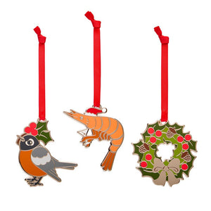 Merry Menagerie Ornament Pack - 3 Piece  -  Erstwilder  -  Quirky Resin and Enamel Accessories