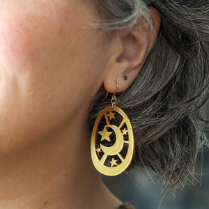 Moonlight Drop Earrings - Gold  -  Erstwilder Essentials  -  Quirky Resin and Enamel Accessories