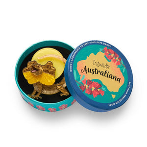 Freddy the Frillneck Lizard Brooch  -  Erstwilder  -  Quirky Resin and Enamel Accessories