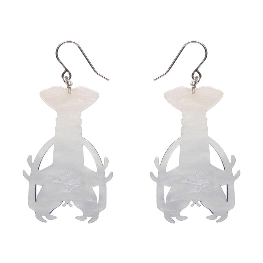 Tropical Rock Lobster Drop Earrings  -  Erstwilder  -  Quirky Resin and Enamel Accessories