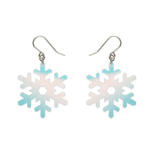 Iridescent Snowflake Drop Earrings  -  Erstwilder Essentials  -  Quirky Resin and Enamel Accessories