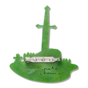 Once and Future Brooch  -  Erstwilder  -  Quirky Resin and Enamel Accessories