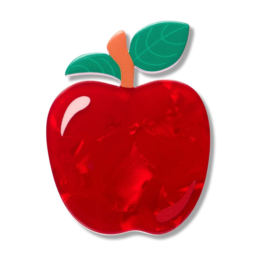 Apple Simplified Mini Brooch  -  Erstwilder Simplified  -  Quirky Resin and Enamel Accessories