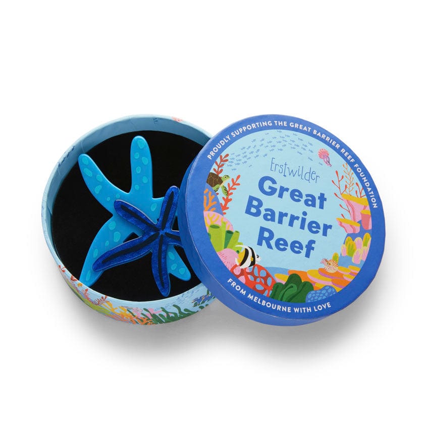 Blue Seastar Brooch  -  Erstwilder  -  Quirky Resin and Enamel Accessories