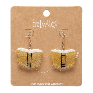 Story Book Drop Earrings - Gold  -  Erstwilder Essentials  -  Quirky Resin and Enamel Accessories