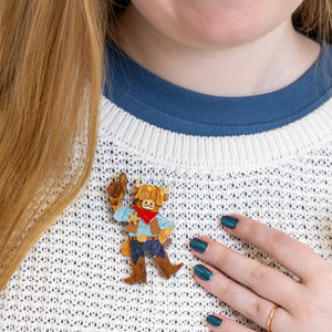 Marshall Longhorn Brooch  -  Erstwilder  -  Quirky Resin and Enamel Accessories