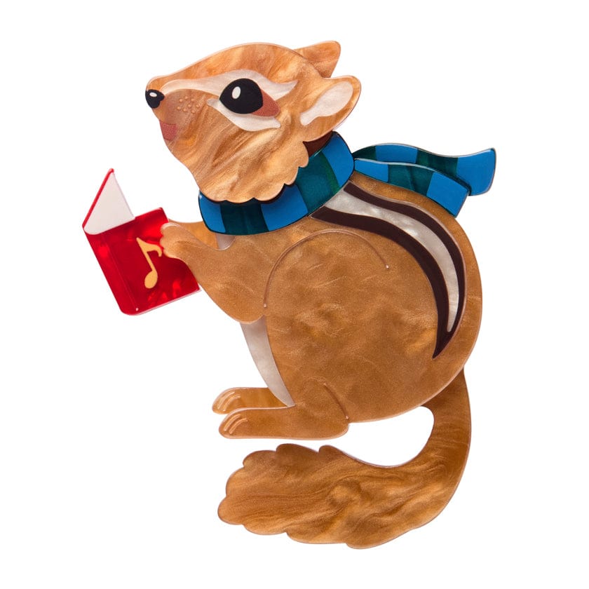 Charlie the Chipmunk Brooch  -  Erstwilder  -  Quirky Resin and Enamel Accessories