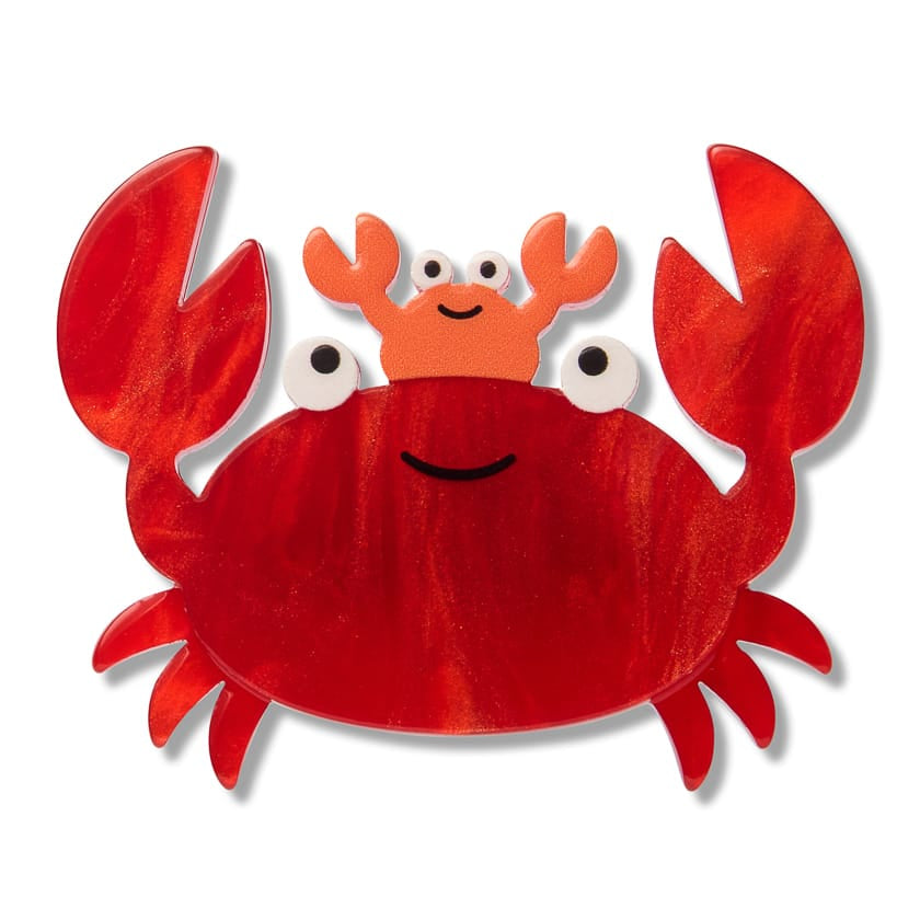 Crabs Simplified Mini Brooch  -  Erstwilder Simplified  -  Quirky Resin and Enamel Accessories