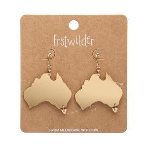 Australia Drop Earrings - Gold  -  Erstwilder Essentials  -  Quirky Resin and Enamel Accessories