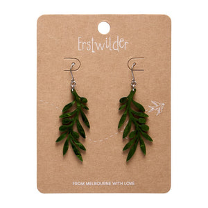 Olive Branch Drop Earrings - Green  -  Erstwilder Essentials  -  Quirky Resin and Enamel Accessories