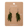 Olive Branch Drop Earrings - Green