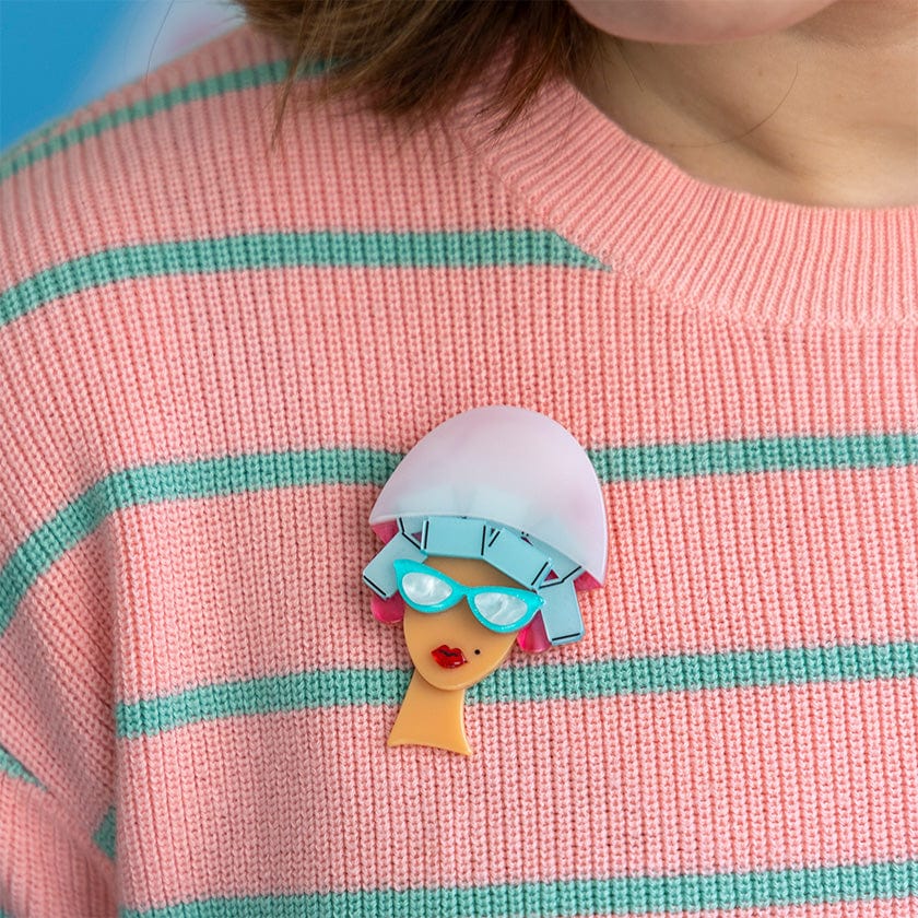 Fancy New ‘Do’ Brooch  -  Erstwilder  -  Quirky Resin and Enamel Accessories