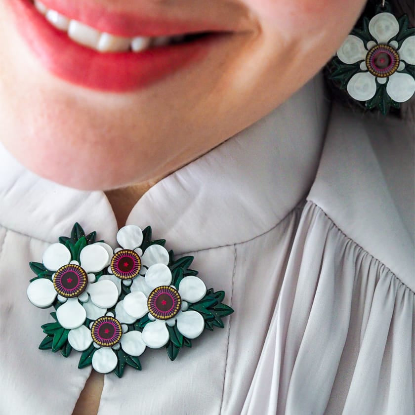 Mānuka Brooch  -  Erstwilder  -  Quirky Resin and Enamel Accessories