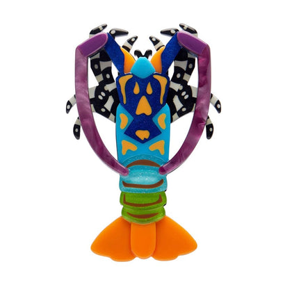 Tropical Rock Lobster Brooch  -  Erstwilder  -  Quirky Resin and Enamel Accessories