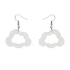 Cloud Glitter Resin Drop Earrings - White  -  Erstwilder Essentials  -  Quirky Resin and Enamel Accessories