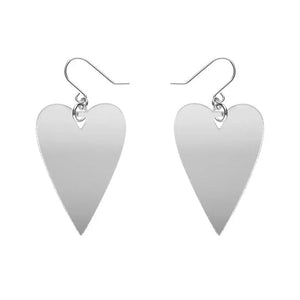 From the Heart Essential Drop Earrings - Silver  -  Erstwilder Essentials  -  Quirky Resin and Enamel Accessories