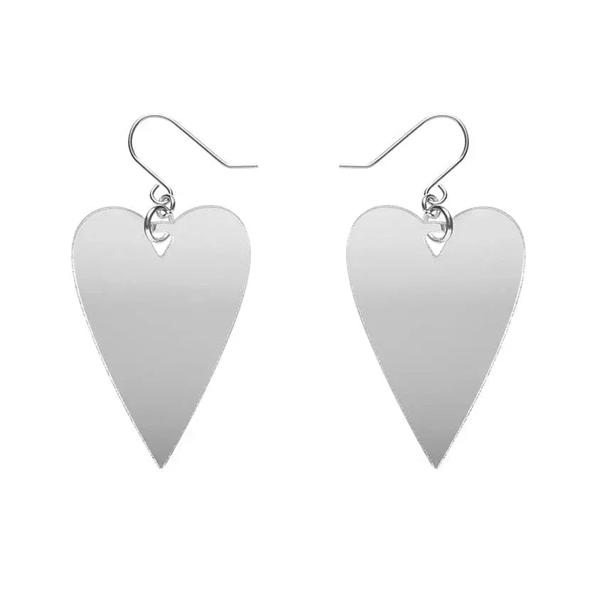 From the Heart Essential Drop Earrings - Silver  -  Erstwilder Essentials  -  Quirky Resin and Enamel Accessories