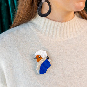 The Bureaucratic Bird Brooch  -  Erstwilder  -  Quirky Resin and Enamel Accessories