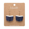 Story Book Drop Earrings - Dark Blue  -  Erstwilder Essentials  -  Quirky Resin and Enamel Accessories