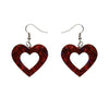 Heart Lava Resin Drop Earrings - Red  -  Erstwilder Essentials  -  Quirky Resin and Enamel Accessories