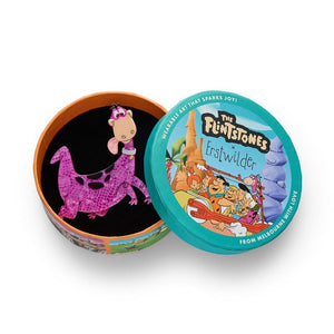 Dino Flintstone Brooch  -  Erstwilder  -  Quirky Resin and Enamel Accessories