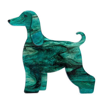 Ainslee the Afghan Hound Brooch  -  Erstwilder  -  Quirky Resin and Enamel Accessories
