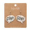 G'DAY Drop Earrings - White  -  Erstwilder Essentials  -  Quirky Resin and Enamel Accessories