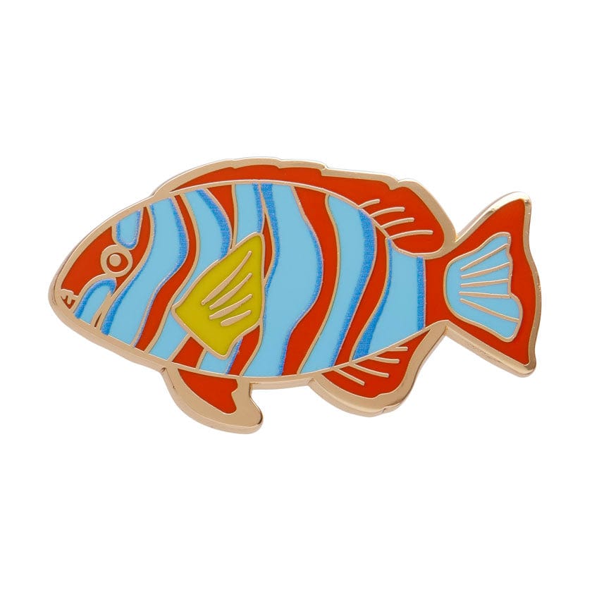 Harlequin Tuskfish Enamel Pin  -  Erstwilder  -  Quirky Resin and Enamel Accessories