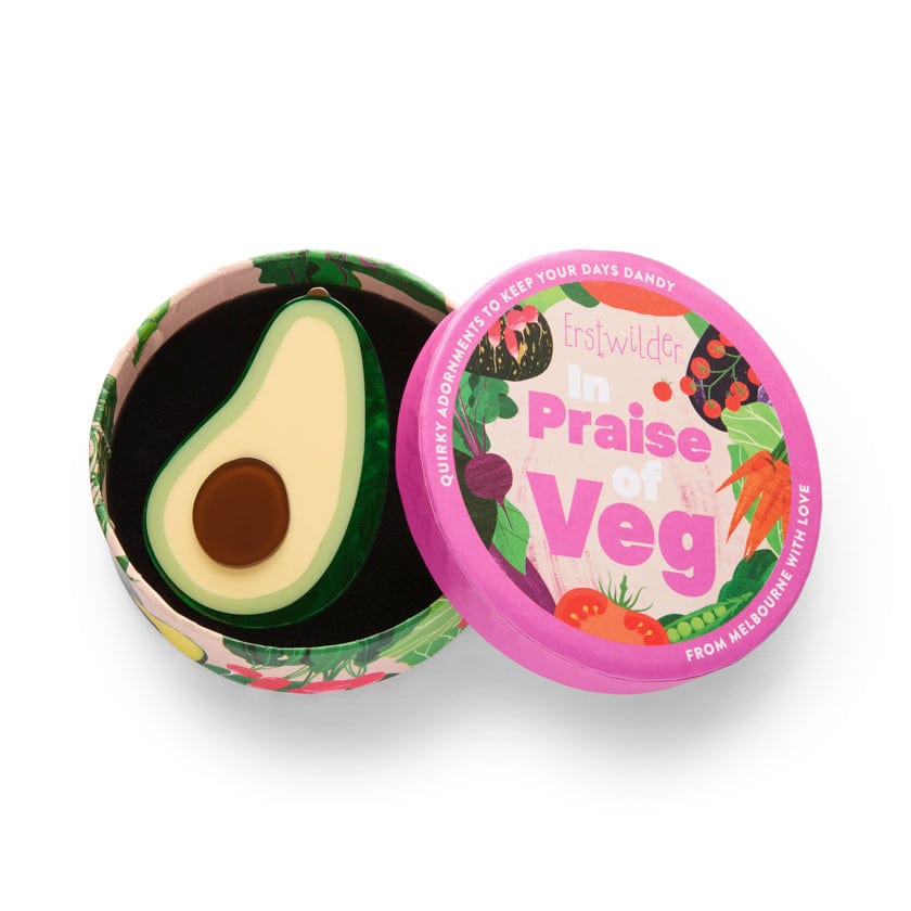 Avocado Affair Brooch  -  Erstwilder  -  Quirky Resin and Enamel Accessories