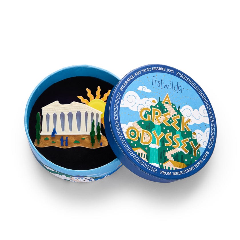 Pillars of Power Brooch  -  Erstwilder  -  Quirky Resin and Enamel Accessories