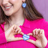 Candy Heart Simplified Mini Brooch – Blue  -  Erstwilder Simplified  -  Quirky Resin and Enamel Accessories