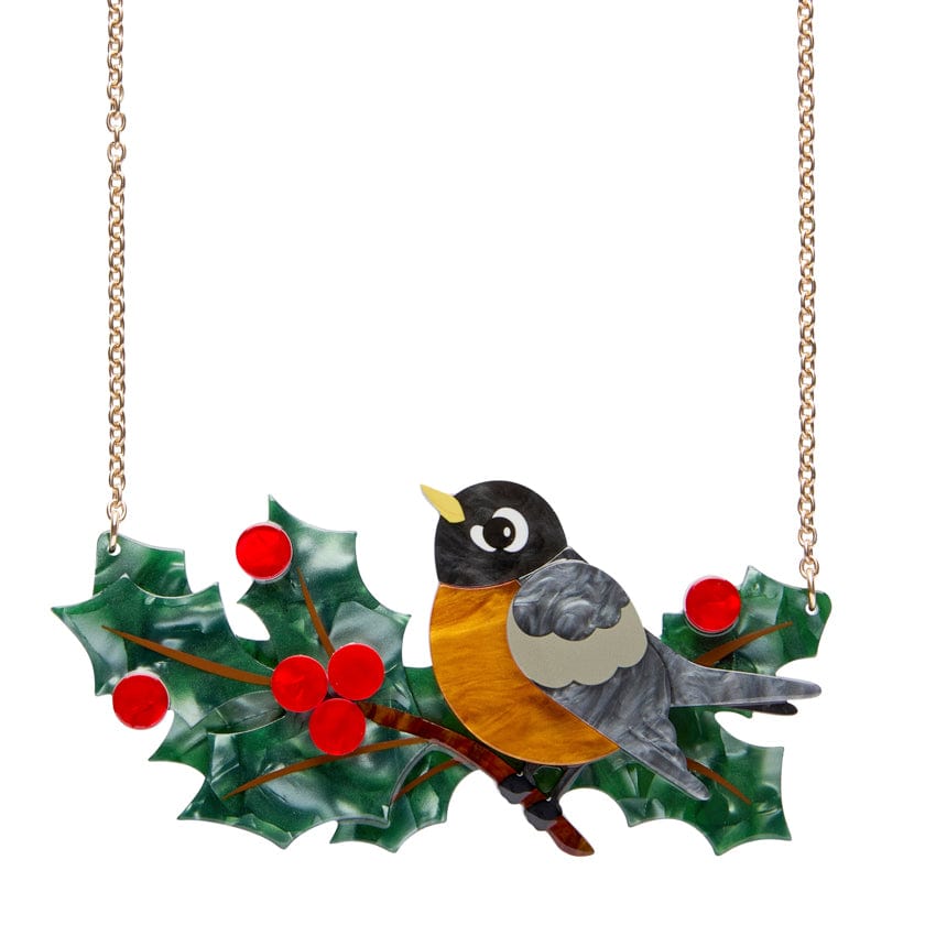 Ruby the Robin Necklace  -  Erstwilder  -  Quirky Resin and Enamel Accessories