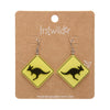 Kangaroo Sign Drop Earrings - Yellow