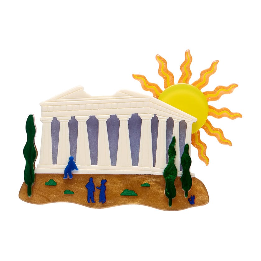 Pillars of Power Brooch  -  Erstwilder  -  Quirky Resin and Enamel Accessories