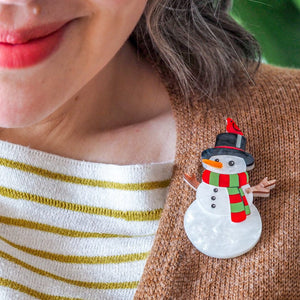 Frosty Fellow Brooch  -  Erstwilder  -  Quirky Resin and Enamel Accessories