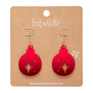 Round Bauble Drop Earrings - Red  -  Erstwilder Essentials  -  Quirky Resin and Enamel Accessories
