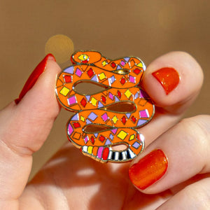 The Rowdy Rattlesnake Enamel Pin  -  Erstwilder  -  Quirky Resin and Enamel Accessories