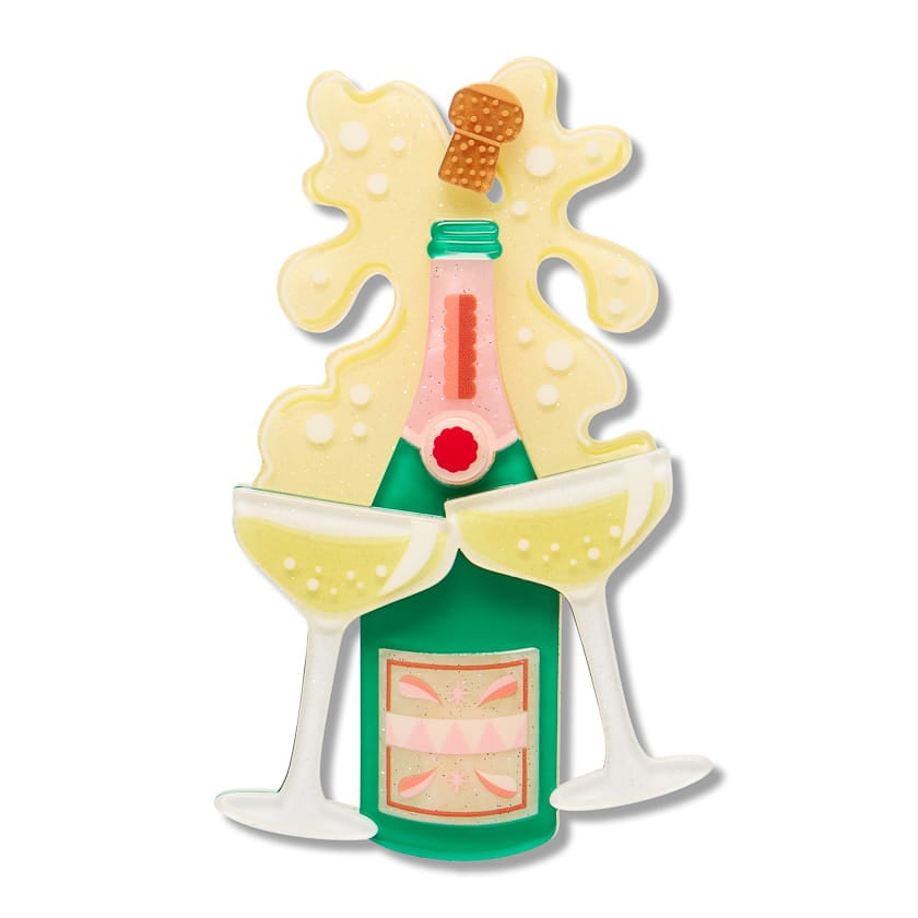 Raise a Glass Brooch  -  Erstwilder  -  Quirky Resin and Enamel Accessories